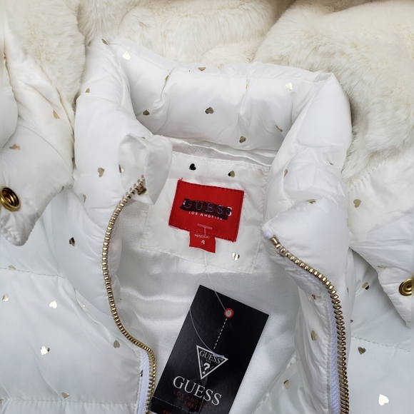 NEW GUESS Lydia Heart-Print Puffer Jackets - Picture 5 of 5